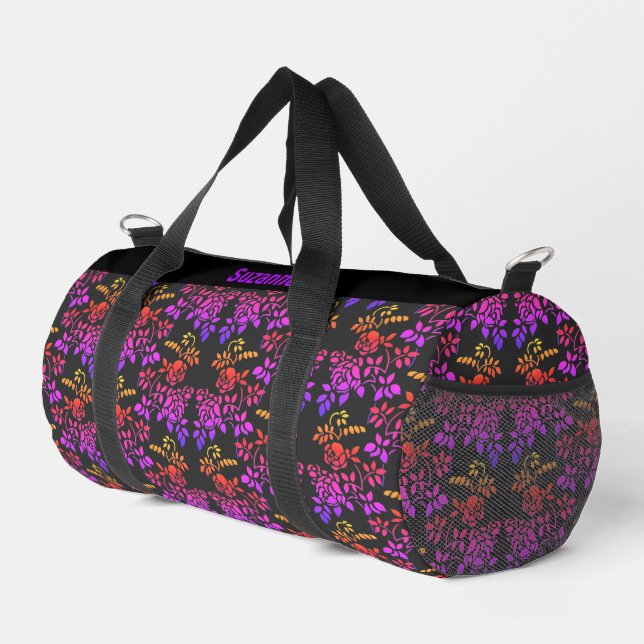 Sac De Sport Fleurs Rose tendues Motif personnalisé (Coin droit)