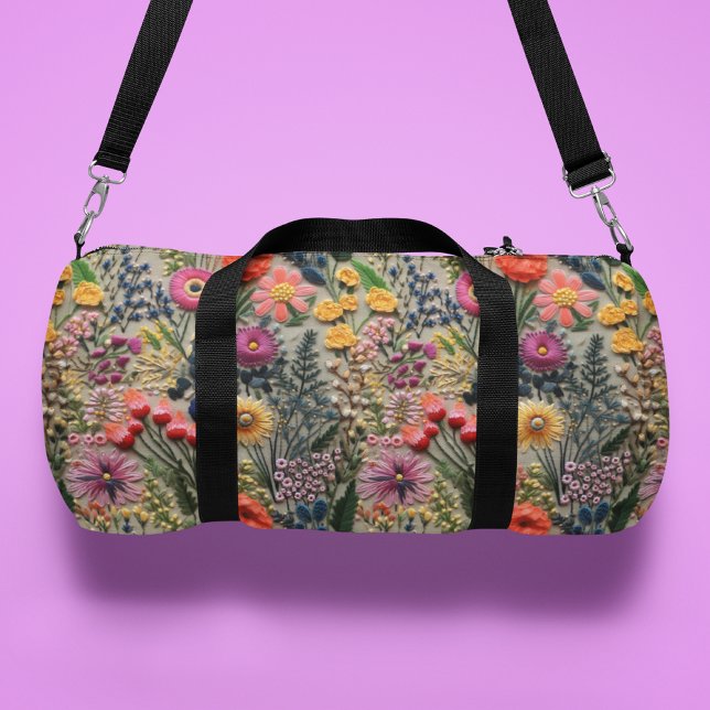 Sac De Sport Fleurs sauvages Broderie Flore (Créateur téléchargé)