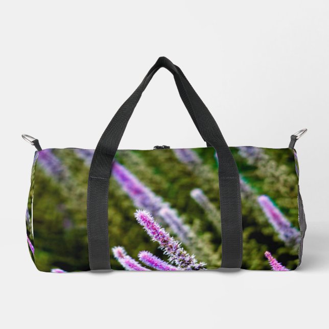 Sac De Sport Fleurs sauvages pourpres et verts (Recto)