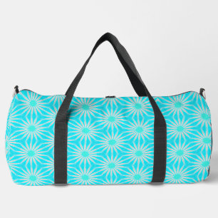 Sac De Sport Fleurs turquoise, aigue-marine et grises avec du c