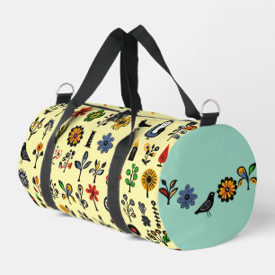 Sac De Sport Floral folk coloré et oiseaux