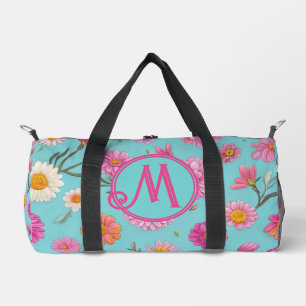 Sac De Sport Floral orange rose blanc floral turquoise