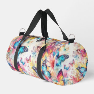 Sac De Sport Florales et papillons d'aquarelle vintages