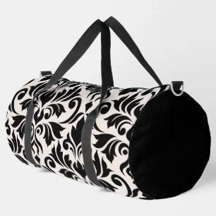Sac De Sport Flourissant Damask Art I Black on Cream