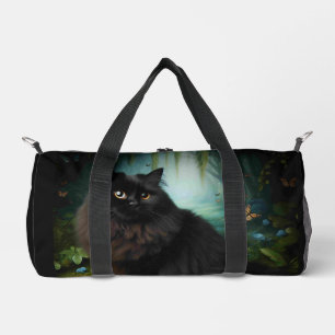 Sac De Sport Fluffy Chat noir en Misty Woods