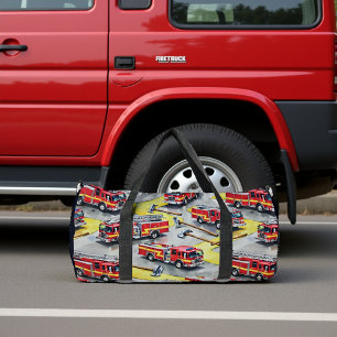 Sac De Sport Fond à motif de camions de pompiers et de haches