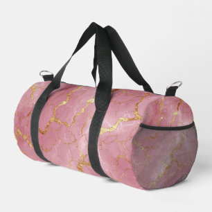 Sac De Sport Fond de marbre rose avec veines dorées
