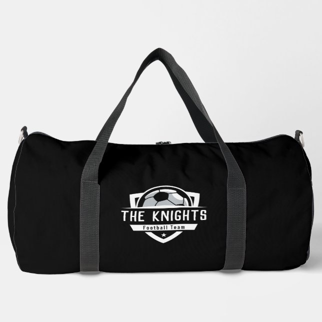 Sac De Sport Football Monochrome Noir Et Blanc (Recto)