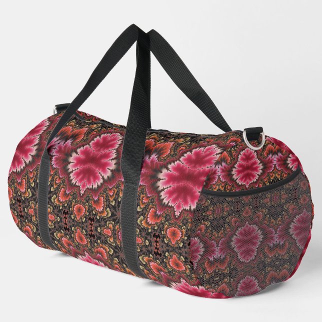Sac De Sport Fractal Abstrait au Regard de Fleurs Rose Douces e (Coin droit)
