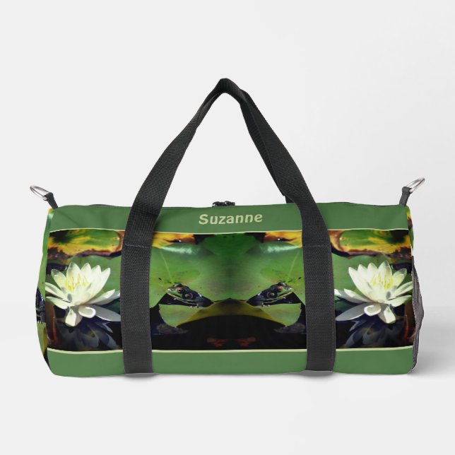 Sac De Sport Frog Amiring Water Lily Personalized (Recto)