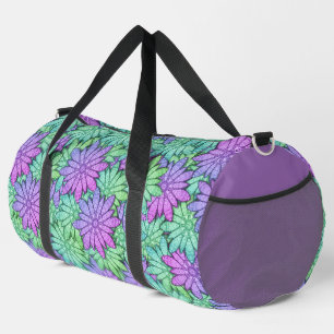 Sac De Sport Fun Purple et Fleurs vertes