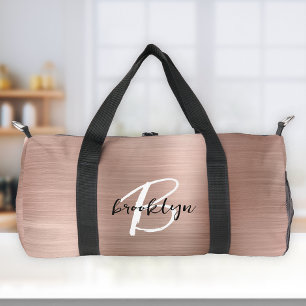 Sac De Sport Glam Rose Gold Métal Brossé Monogramme Noir Blanc