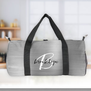 Sac De Sport Glam Silver Métal brossé Noir Blanc Monogramme