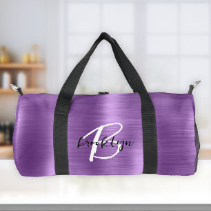 Sac De Sport Glam violet brossé Métal noir blanc Monogramme