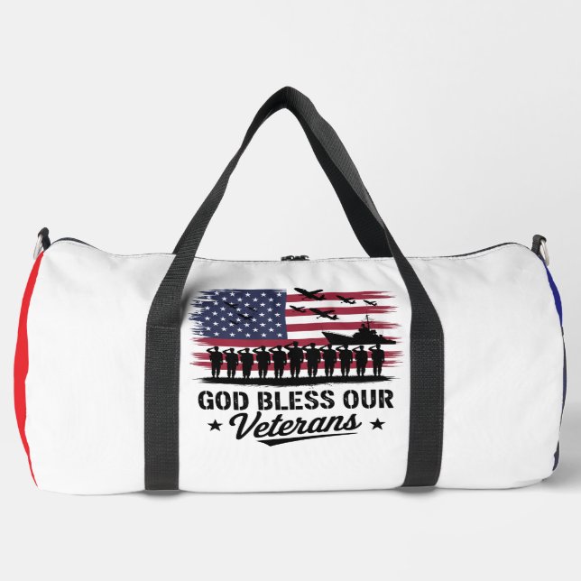 Sac De Sport God Bless Our Veterans American Flag (Recto)