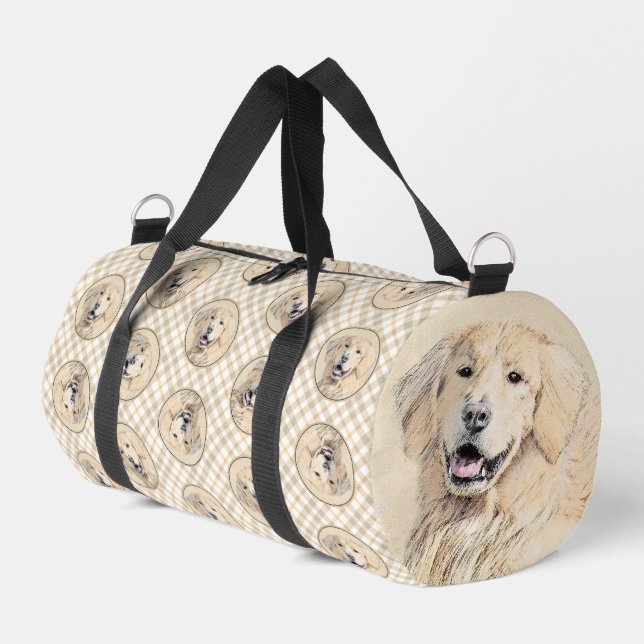 Sac De Sport Golden Retriever Painting mignon Original Chien Ar (Coin gauche)