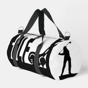 Sac De Sport Golf, Clubs, Golfeur, Noir & Blanc