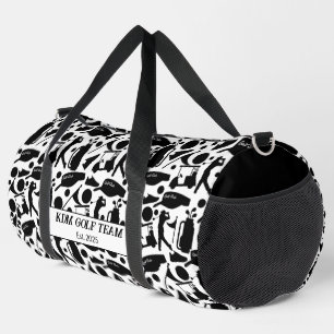 Sac De Sport Golf Silhouette Motif Classic Noir & Blanc