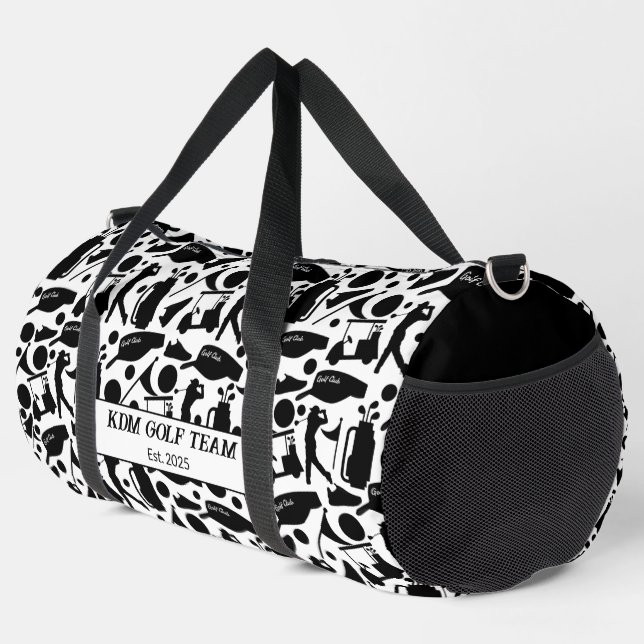 Sac De Sport Golf Silhouette Motif Classic Noir & Blanc (Coin droit)