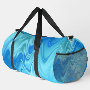 Sac De Sport Grand Abstrait Bleu Ondulé