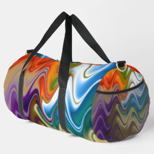 Sac De Sport Grand Abstrait Multicolore Ondulé