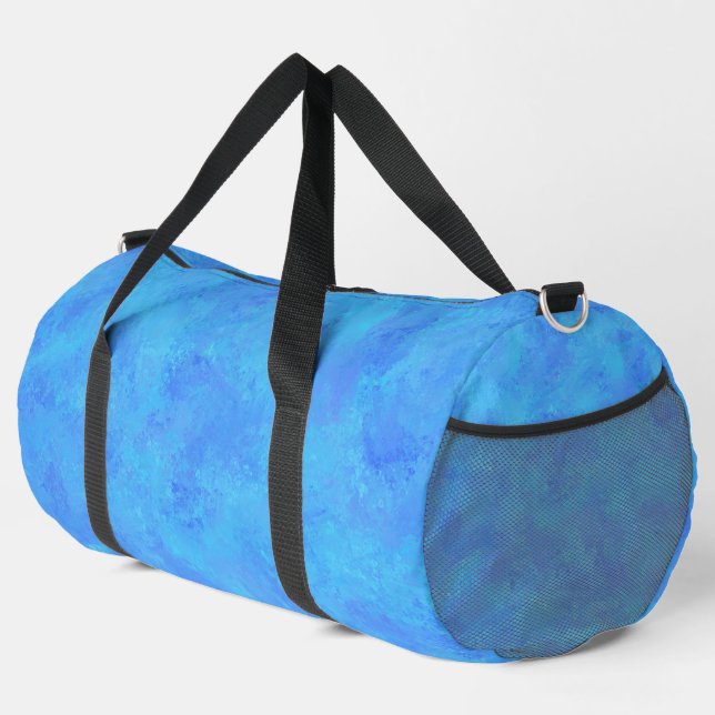 Sac de sport grand format à motif abstrait bleu (Coin droit)