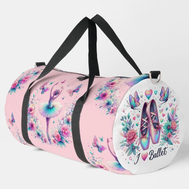 Sac de sport grand format 'J'aime la danse de ball (Coin gauche)