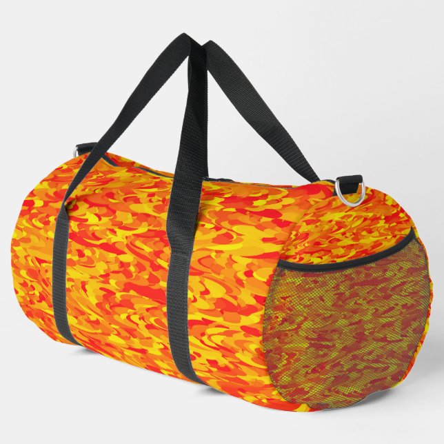 Sac de sport grand format orange rouge jaune à mot (Coin droit)
