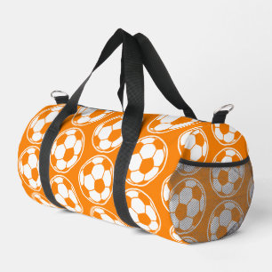 Sac De Sport Graphiques de balle de foot orange à motif visuel 
