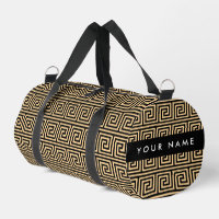Grec Meander Key Brown, Votre Nom, Personnaliser