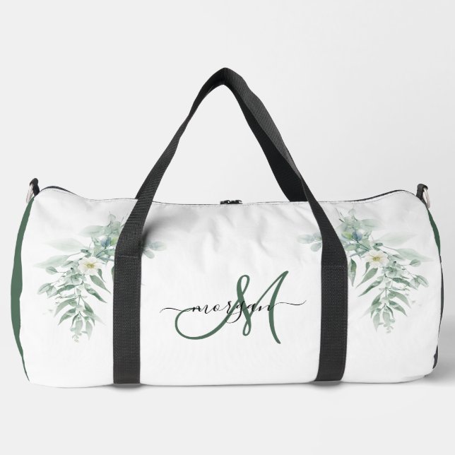 Sac De Sport Green Foliage Personalized Gym Duffel Bag (Recto)