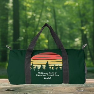 Sac De Sport Green Forest Sunset Camping Trip Personnalisable