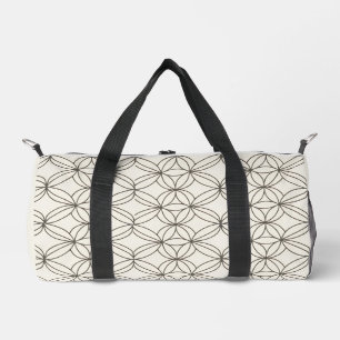 Sac De Sport Grille géométrique moderne   Crème et noir minimal