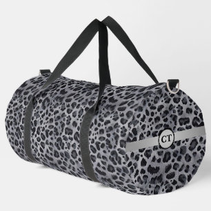 Sac De Sport Gris et léopard noirs personnalisés sauvages