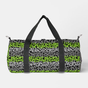 Sac De Sport Gris vert noir pixellisé bandes numériques