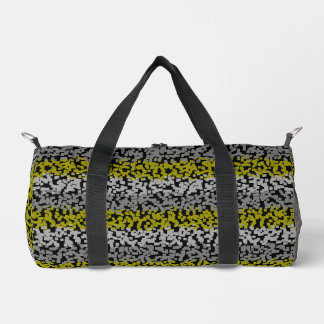 Sac De Sport Gris vert olive noir numérique pixellisé bandes