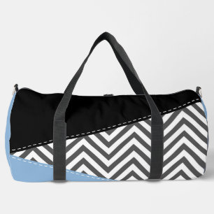 Sac De Sport Gris Zigzag, Gris Chevron, Motif Zigzag, Bleu