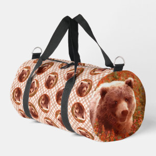 Sac De Sport Grizzly Bear Cub dans Fireweed Peinture Art de la