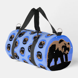 Sac De Sport Grizzly Bear en hiver - Art original de la faune