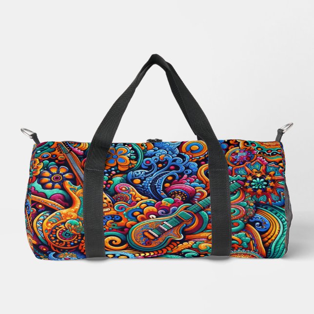 Sac De Sport Guitares en mandala style batik (Recto)