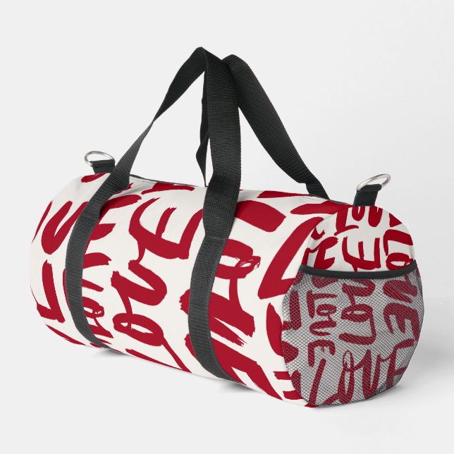Sac De Sport Hand-Drawn Love Pattern Playful Modern Romantic  (Coin droit)