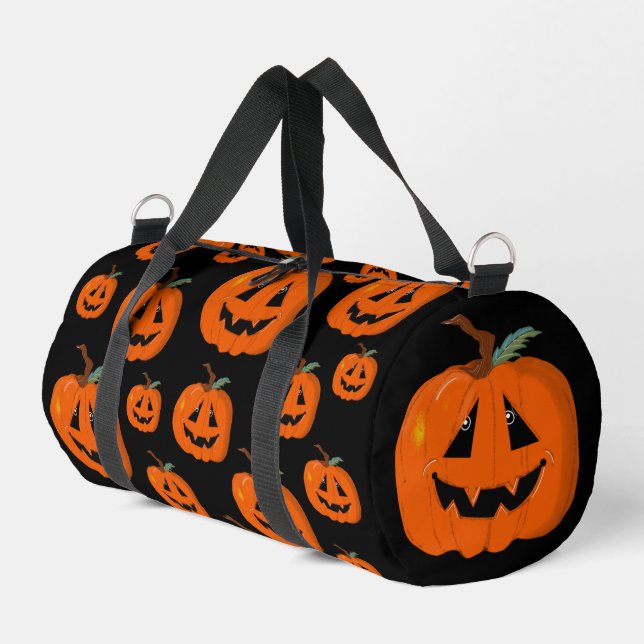Sac De Sport Happy Halloween Jack-o'-lantern Illustration Art (Coin gauche)