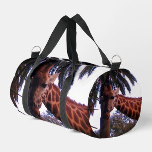 Sac De Sport Histoires de girafe élancé sous l'arbre à palmes,