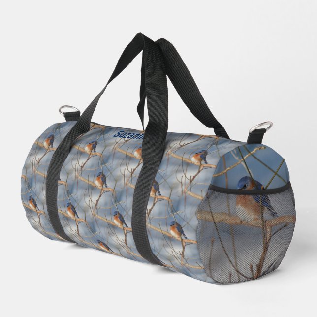 Sac De Sport Hiver Bluebird Animal Motif Personnalisé (Coin droit)