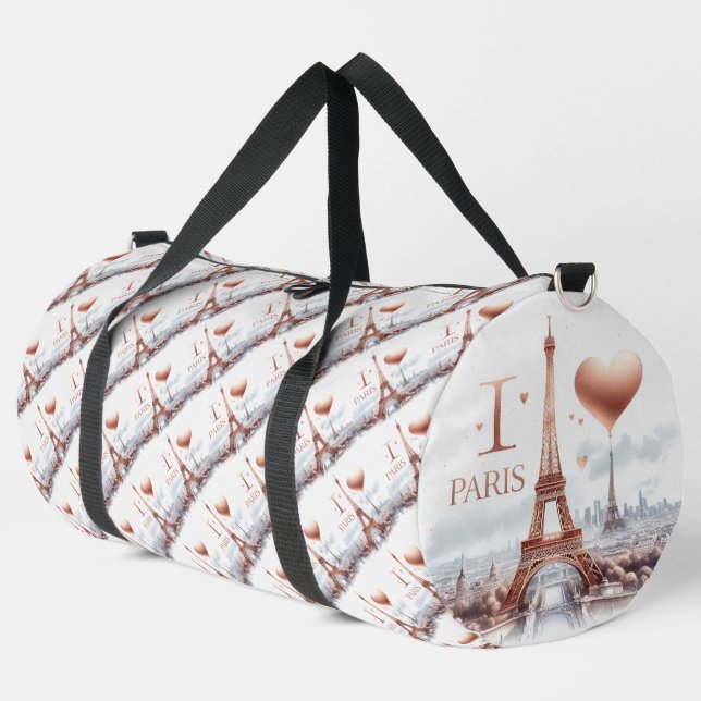 Sac De Sport I Love Paris Tour Eiffel et coeur (Coin gauche)