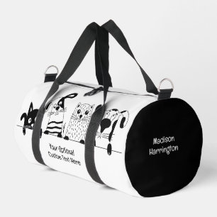 Sac De Sport Illustration de nom et de texte personnalisés