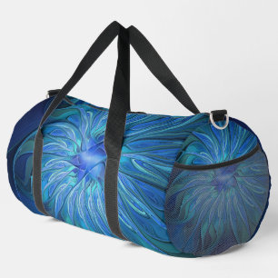 Sac De Sport Imaginaire Fleur Bleue Motif, Art Fractal Abstrait