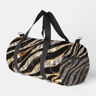 Sac De Sport Impression d'animal en cristal de zèbre de luxe