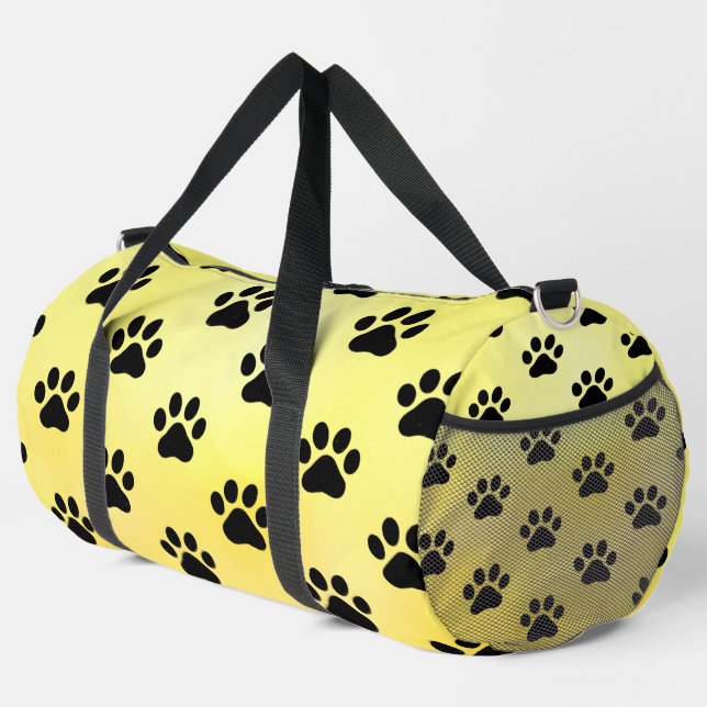 Sac De Sport Impression de patte noire jaune ensoleillé (Coin droit)