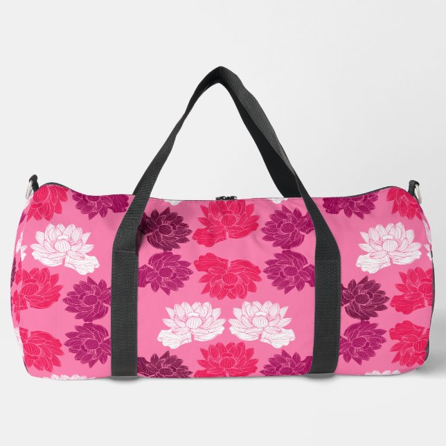 Sac De Sport Impression de tissu de nénuphar rose (Recto)